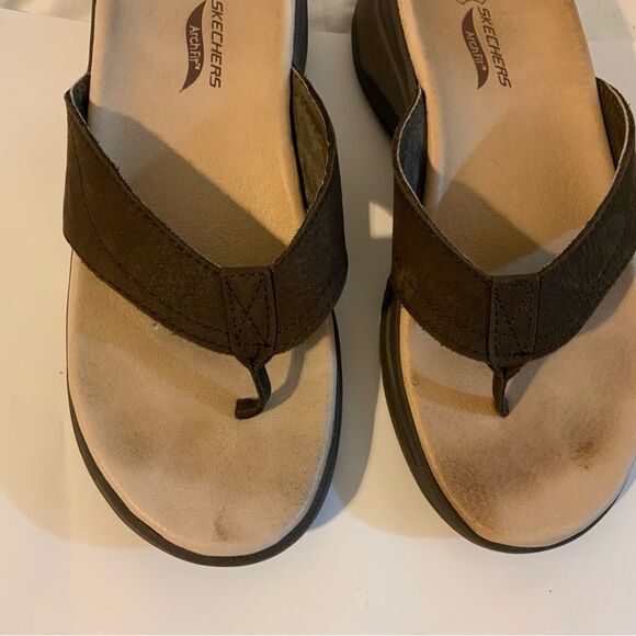 Sketchers Go Walk Sandals archfit size 6 brown - Picture 8 of 10